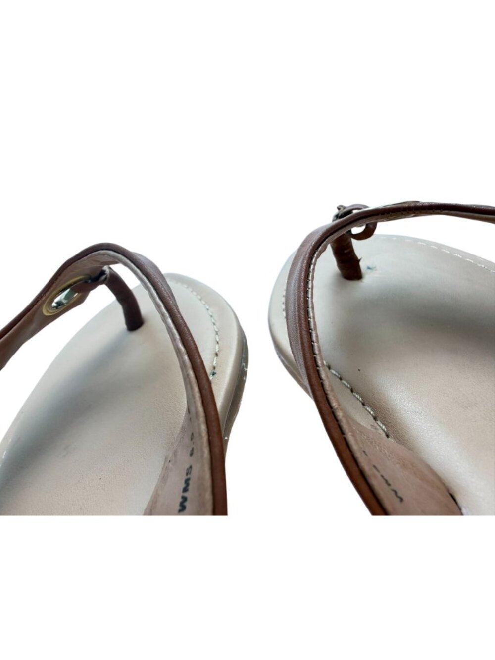 DV by Dolce Vita Women’s 6.5 Cognac Brown Thong Sandals Gold Ring - Picture 8 of 8